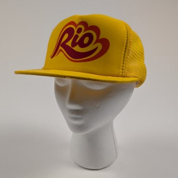 Vintage Rio Airlines Meshback Snapback Yellow Red Summer Bright Snapback Hat - Picture 2 of 6